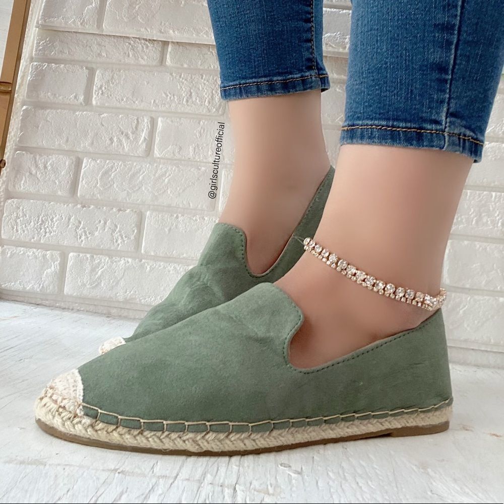 Pine Green Espadrille Flats